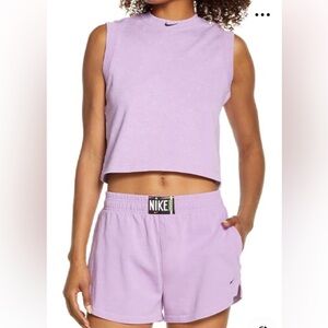 Nike NSW wash tank top and shorts matching set purple